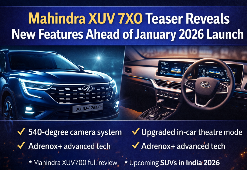 Mahindra XUV 7XO Teaser Reveals New Features Ahead of January 2026 Launch