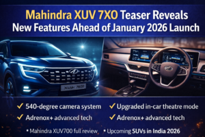Mahindra XUV 7XO Teaser Reveals New Features Ahead of January 2026 Launch