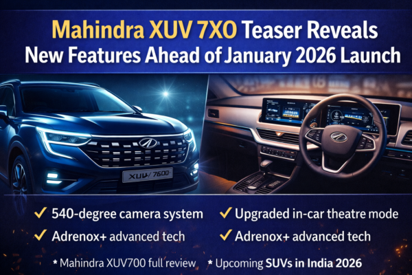 Mahindra XUV 7XO Teaser Reveals New Features Ahead of January 2026 Launch