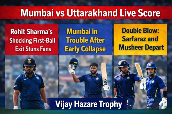 Mumbai vs Uttarakhand Score: Falls for Duck in Vijay Hazare Trophy